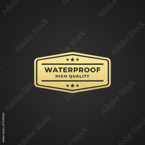 waterproof seal or waterproof logo vector isolated on black background. Simple logo design or waterproof label for products such as roofing. Elegant waterproof product seal capable of coating surfaces