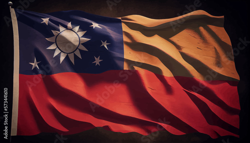 Taiwan Flag vector illustration. Taiwan background banner  Taiwanese patriot patriotism  Taiwan artwork