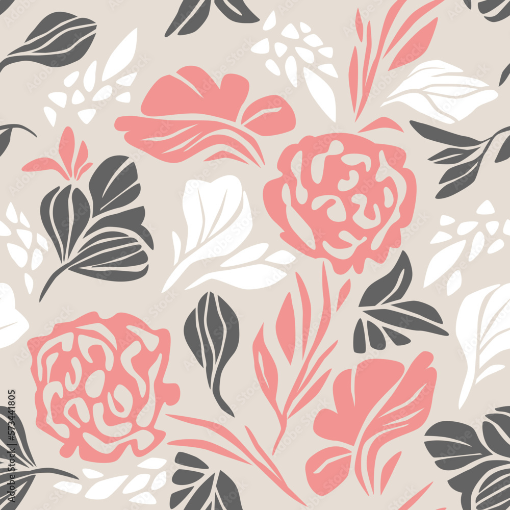 Floral pattern, seamless vector illustration. Abstract stylized leaves and flowers , branches
Floral pattern, seamless vector illustration. Abstract stylized leaves and flowers , branches