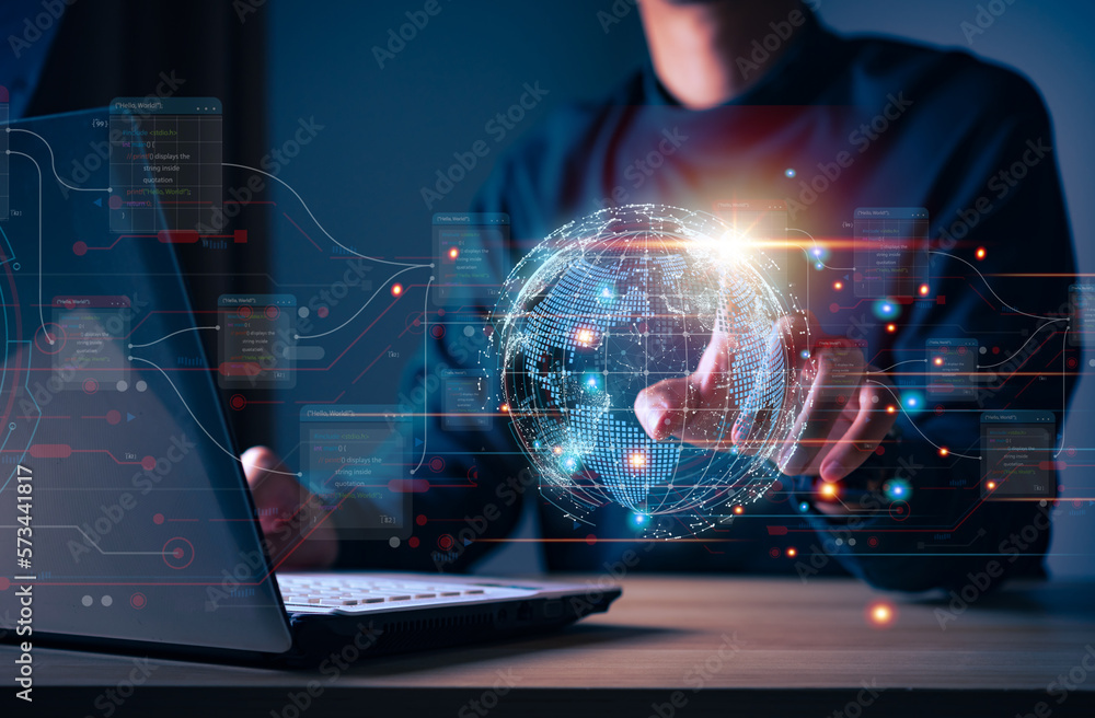 © teerawat - Businessman touching histogram the virtual earth global network connection and interface activated, globalization innovation technology and global business concept. © teerawat - Businessman touching histogram the virtual earth global network connection and interface activated, globalization innovation technology and global business concept.
