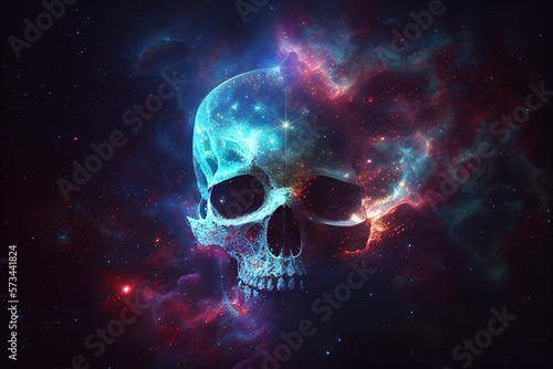 Skull and galaxy blend beautifully With Generative AI