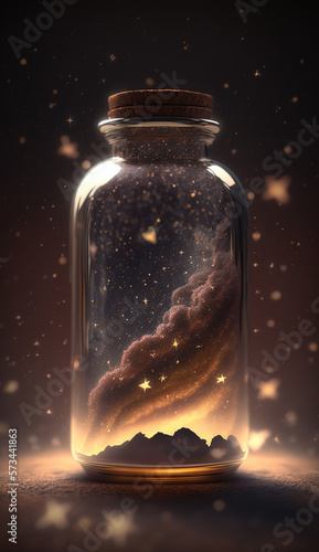 Universe in a Jar, Generative AI, Illustration
