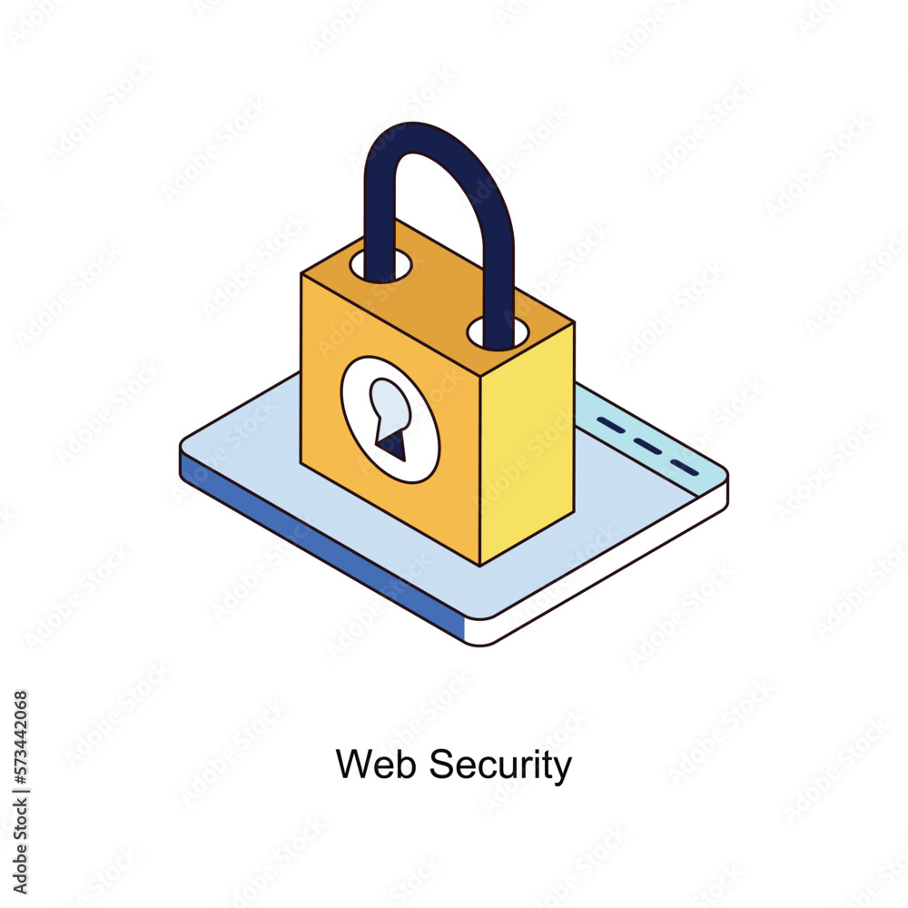 Web Security Vector Isometric Filled Outline icon for your digital or print projects. Web Security Vector Isometric Filled Outline icon for your digital or print projects.