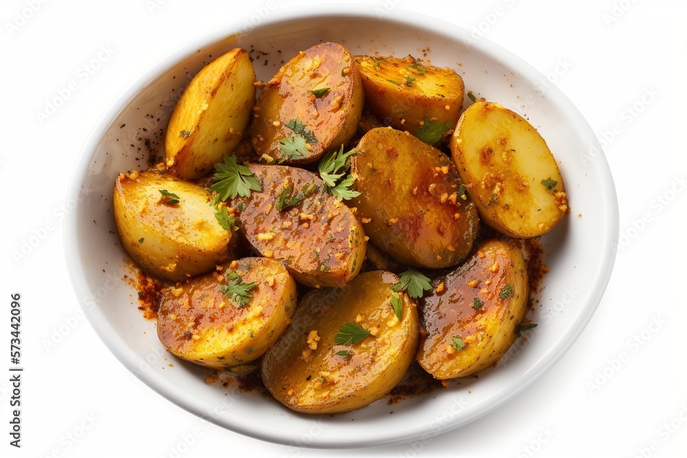 illustration, delicious roast potatoes isolated on white background, ai generative illustration, delicious roast potatoes isolated on white background, ai generative