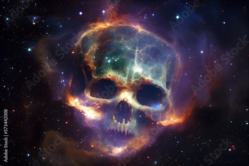 Skull and galaxy blend beautifully With Generative AI