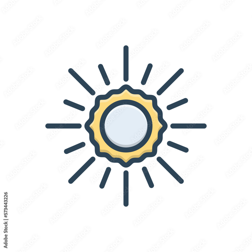 Color illustration icon for sun
