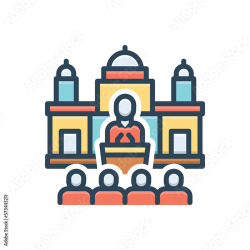 Color illustration icon for senate