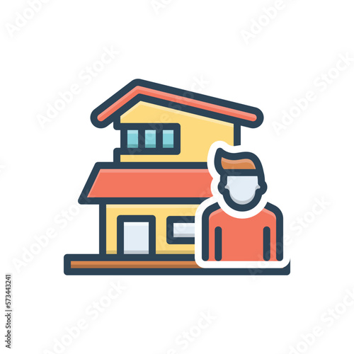 Color illustration icon for tenant