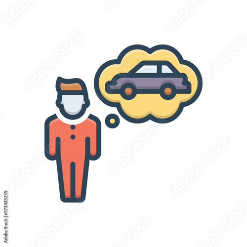 Color illustration icon for wants