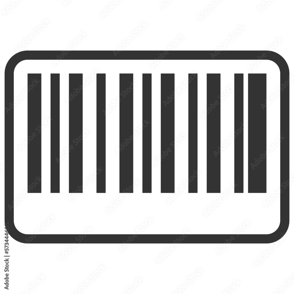 Simple product barcode outline icon, product and scanner related concept on the white background Simple product barcode outline icon, product and scanner related concept on the white background