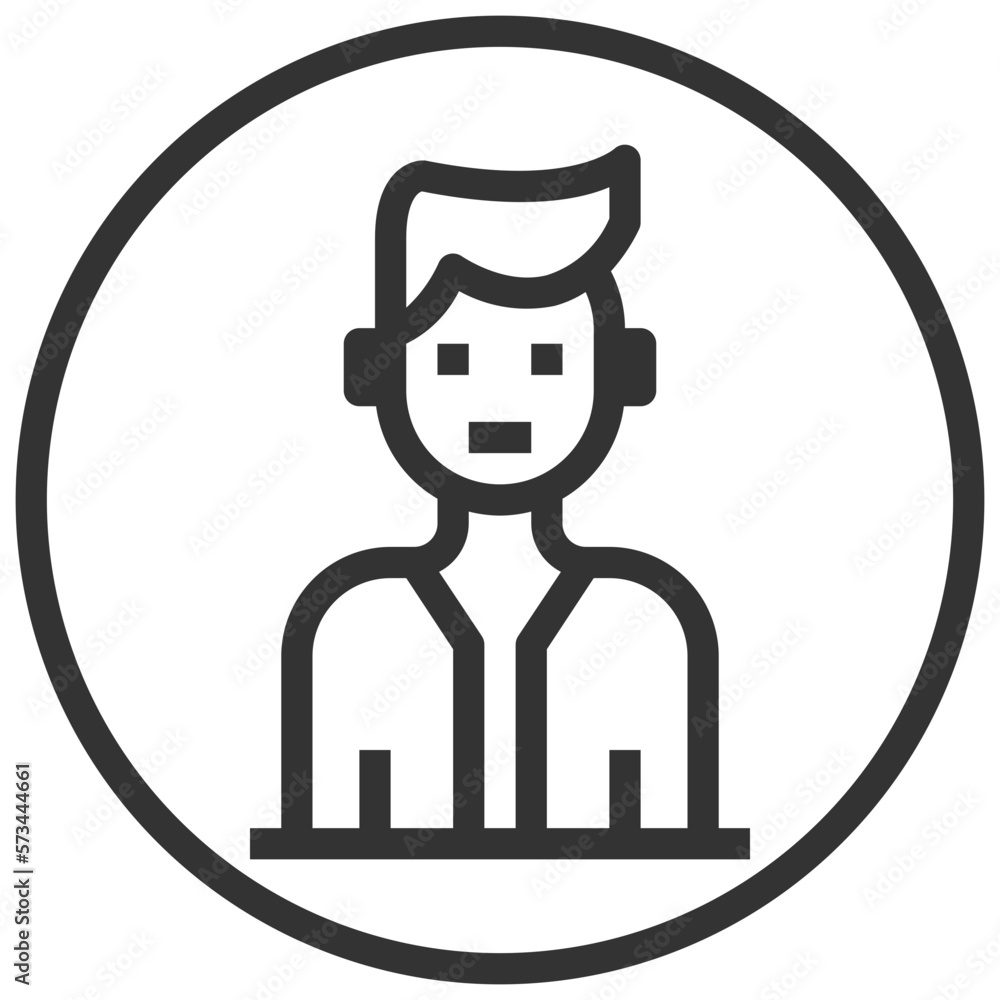 Simple customer outline icon, client and receipt people related concept on the white background Simple customer outline icon, client and receipt people related concept on the white background