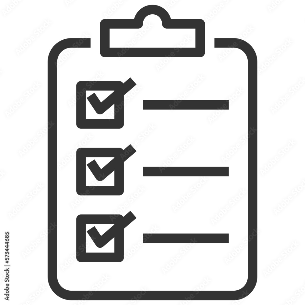 Simple inventory outline icon, list of product related concept on the white background Simple inventory outline icon, list of product related concept on the white background