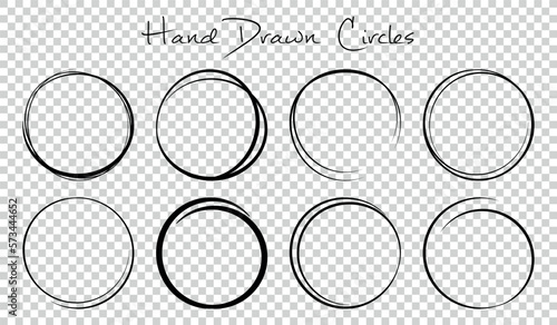 Hand Drawn Scribble Circles Set - Different Vector Illustrations Isolated On Transparent Background © FotoIdee