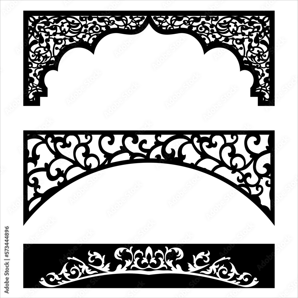 Laser cutting design for the temple, Mandir Jali, Partition arch for