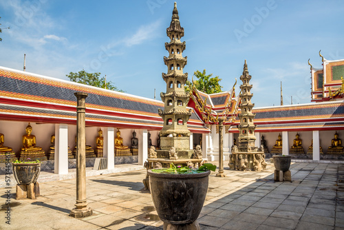 In tje Courtyard of Wat Pho Temple in Bamgkok, Thailand photo