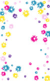 Purple Plant Background White Vector. Flower Creative Tile. Pink Flowers Small. Childhood Banner. Style Violet Floral.