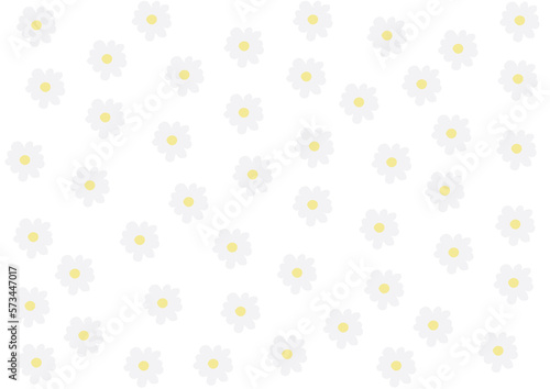 Seamless spring pattern with simple daisy on clear transparence background. Daisy flower seamless pattern on yellow background vector design.