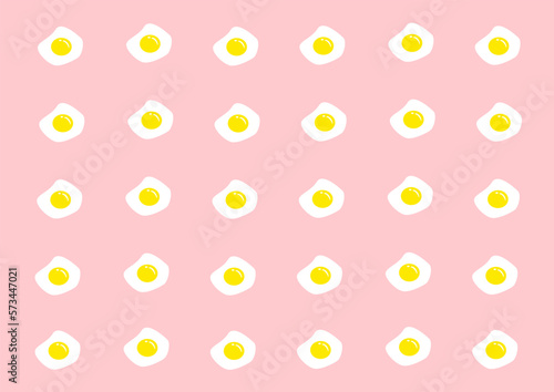 Cute fried egg pattern background. A pattern made of fried egg on a pink background. Fried egg pattern with pink background.