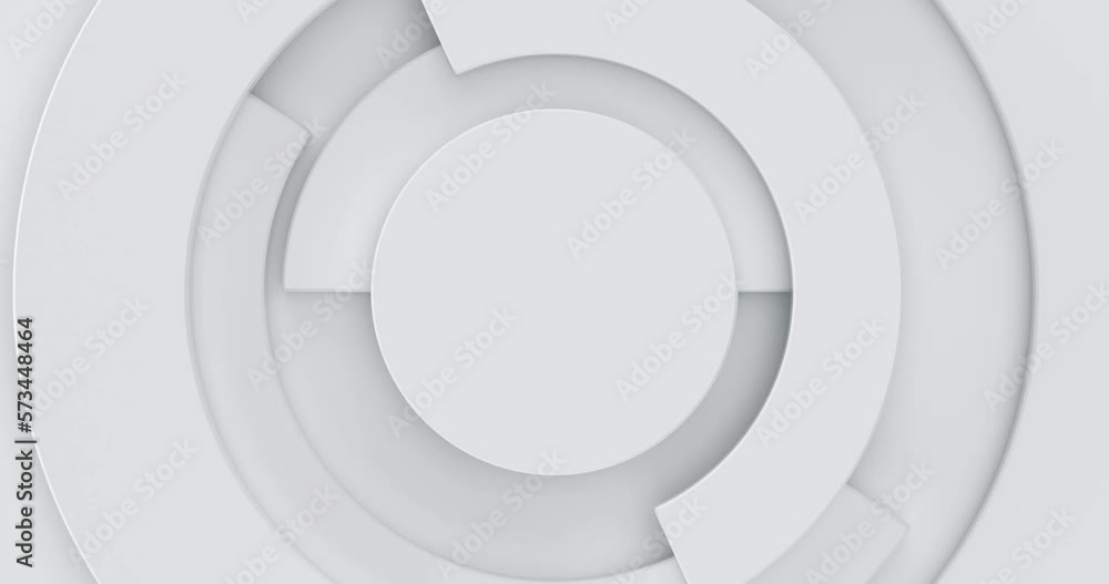 4k Resolution Video: Circle Parts Seamless Looped Rotating Arownd White Blank Promotion and Advertisement Cylinder Animation Top View 4k Resolution Video: Circle Parts Seamless Looped Rotating Arownd White Blank Promotion and Advertisement Cylinder Animation Top View