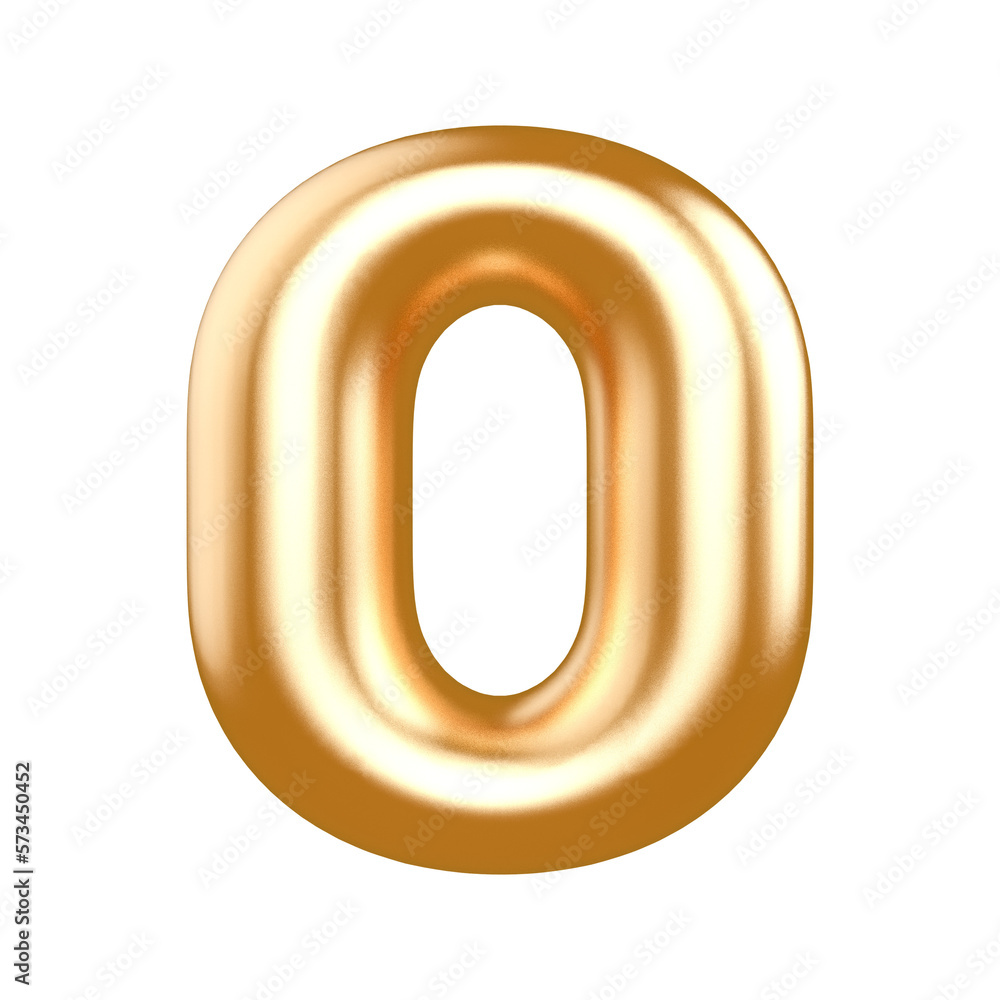Obraz premium number 0 gold balloon with Generative AI