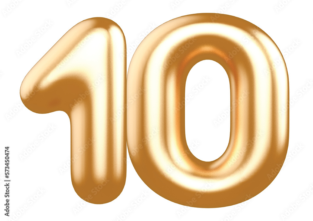 number 10 gold balloon with Generative AI number 10 gold balloon with Generative AI