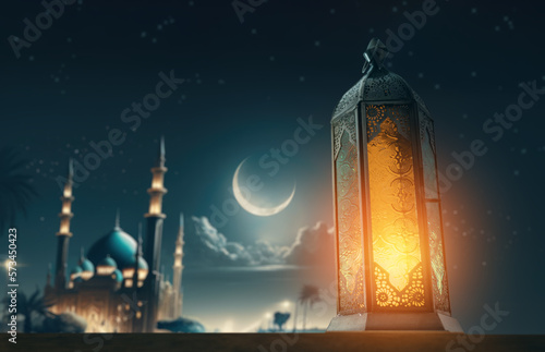 Ornamental Arabic lantern photo