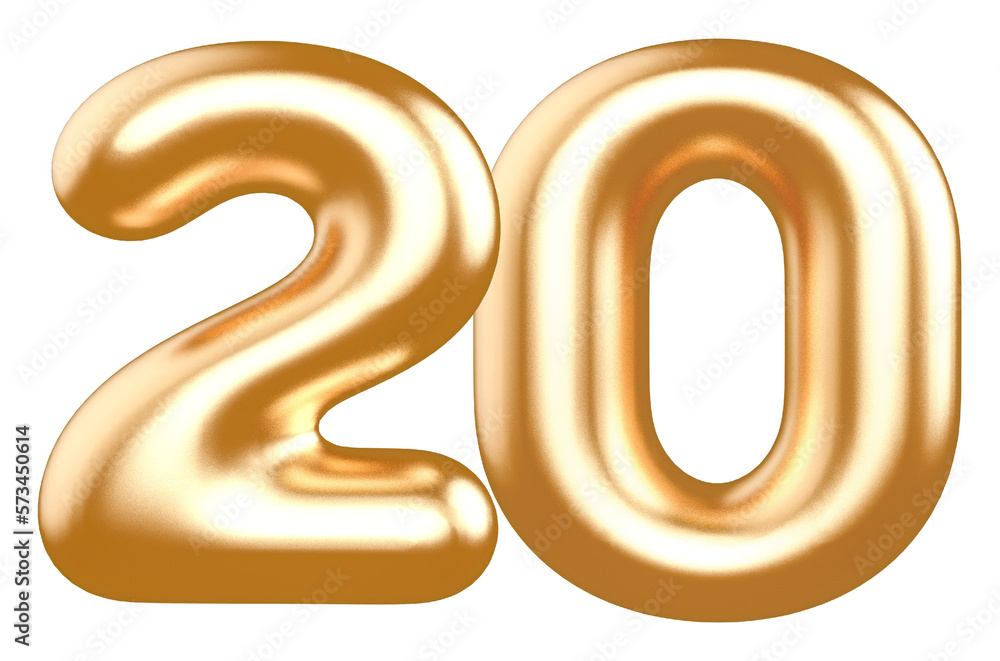 number 20 gold balloon with Generative AI number 20 gold balloon with Generative AI