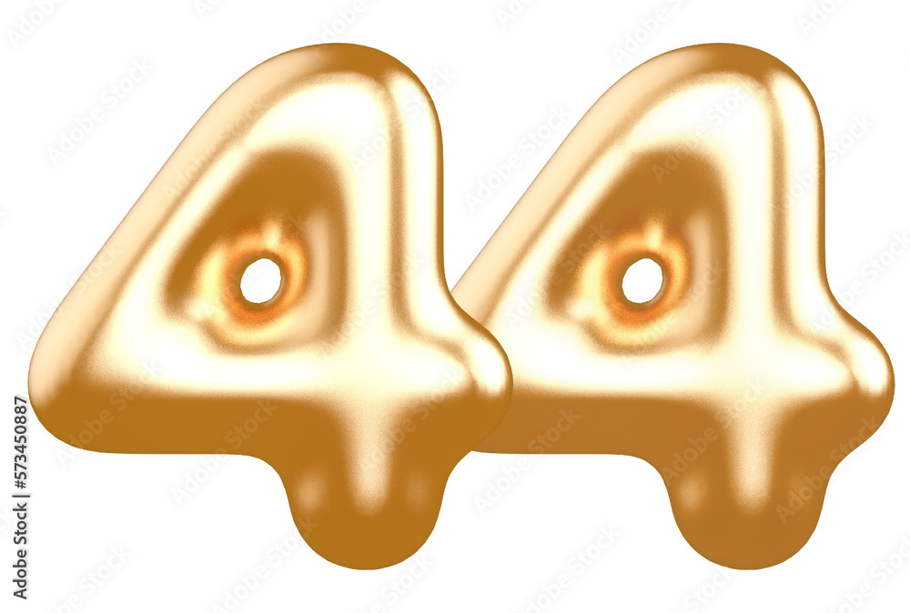 number 44 gold balloon with Generative AI number 44 gold balloon with Generative AI