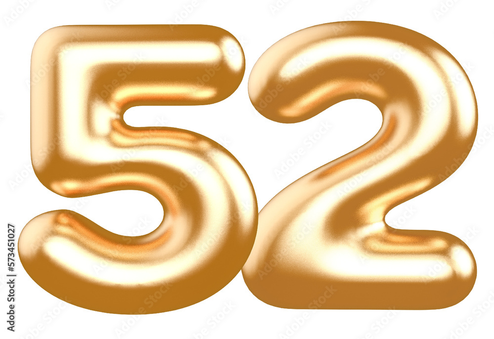 number 52 gold balloon with Generative AI number 52 gold balloon with Generative AI