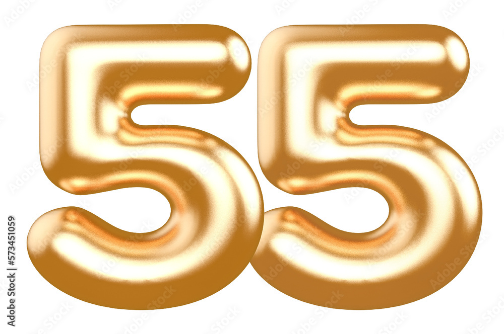 number 55 gold balloon with Generative AI number 55 gold balloon with Generative AI