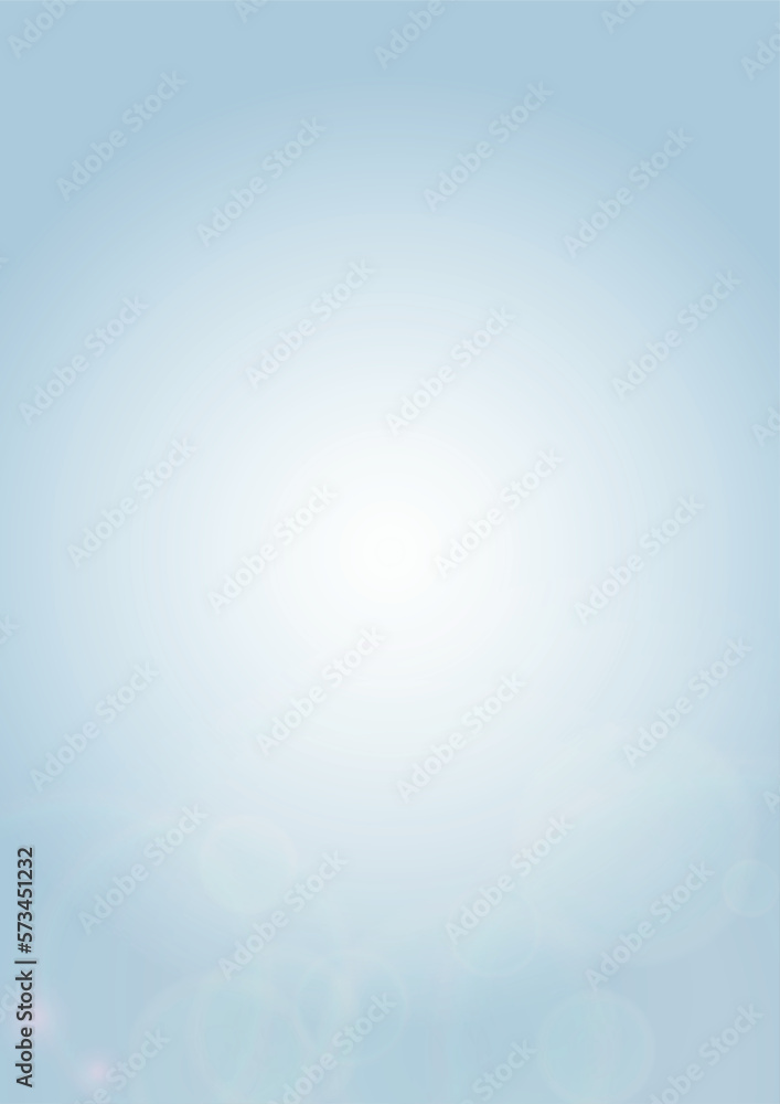 Obraz premium Vector Summer Sun Shine Background with Bokeh Blurred Glowing Gold Circles on Blue Sky. Blured Sunlight Background. Magic Summertime Print. Calm Defocused Light Design for Posters, Covers, Cards.