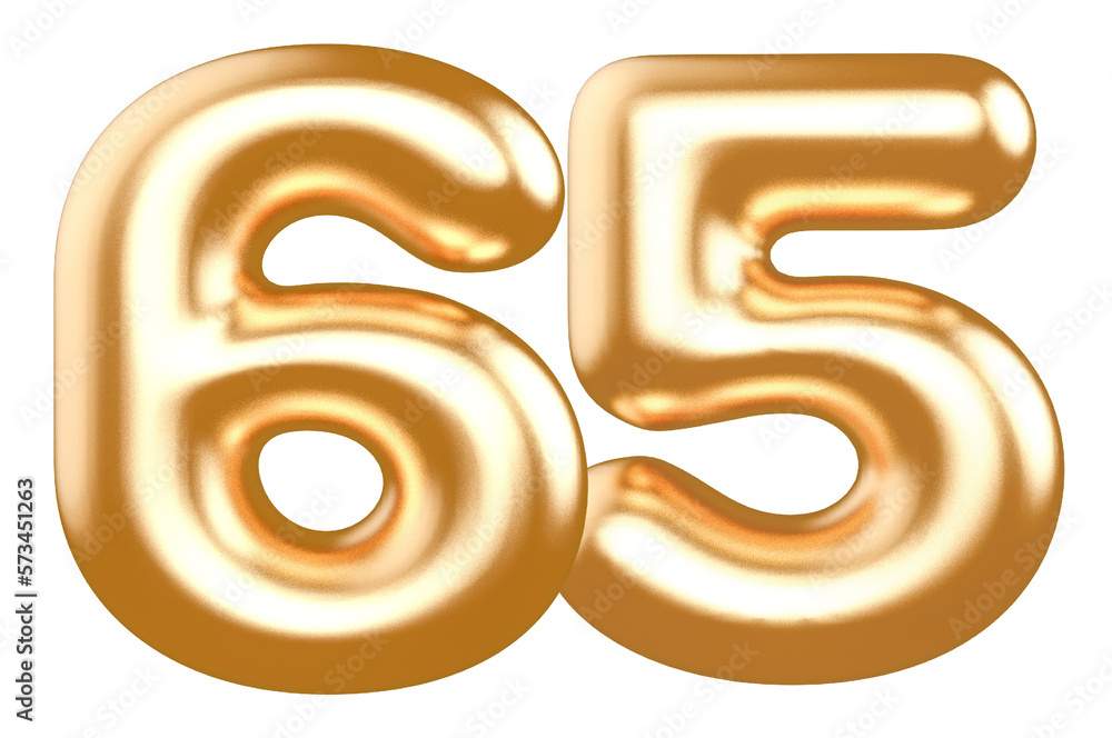 number 65 gold balloon with Generative AI number 65 gold balloon with Generative AI