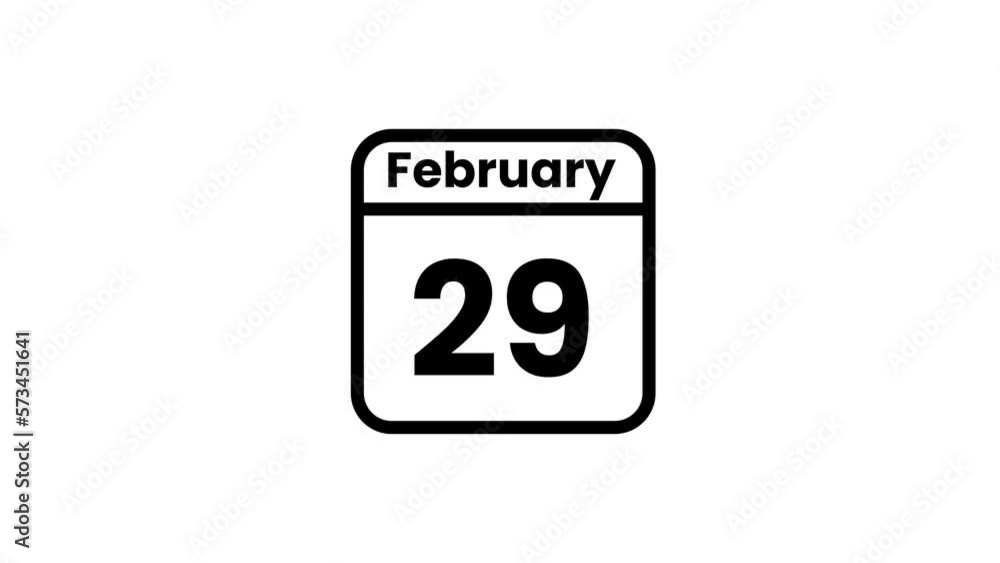 29 February calendar icon animation. Luma matte with transparent background 4K resolution 29 February calendar icon animation. Luma matte with transparent background 4K resolution