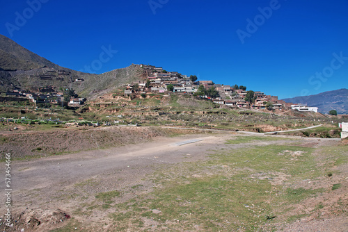 The panoramic view of Mingora in Swat valley of Himalayas, Pakistan photo