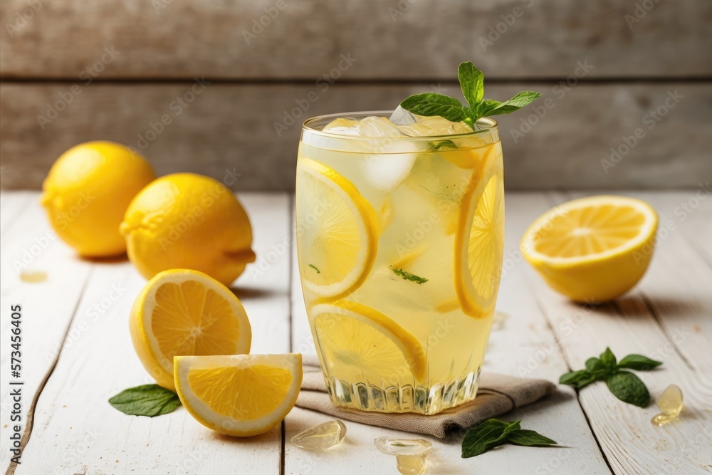 Fototapeta premium Homemade lemonade, Generative AI