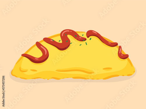 Omelet, food hand drawn, vector illustration.