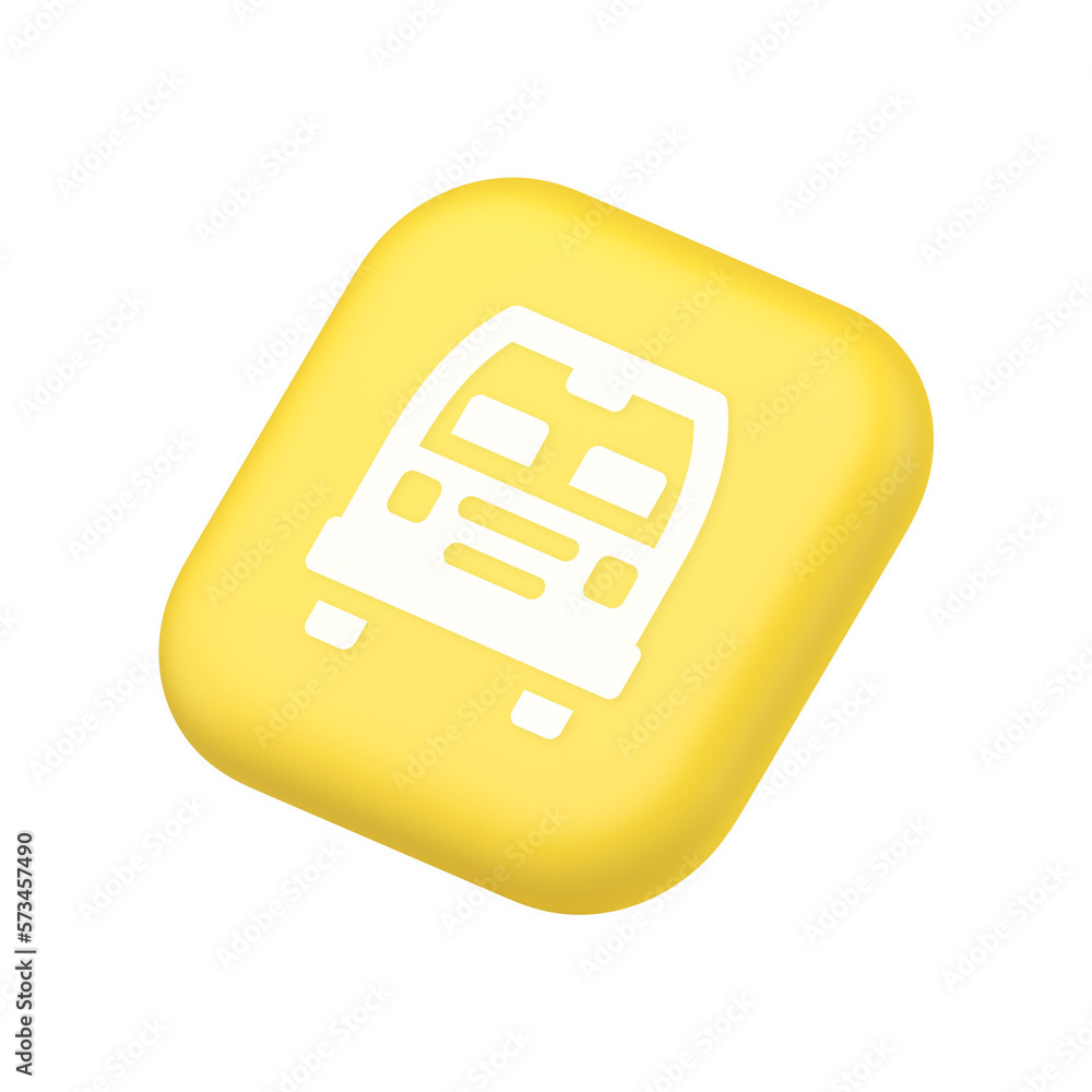 Bus automobile passenger transportation button city transfer journey symbol website icon 3d rendering Bus automobile passenger transportation button city transfer journey symbol website icon 3d rendering