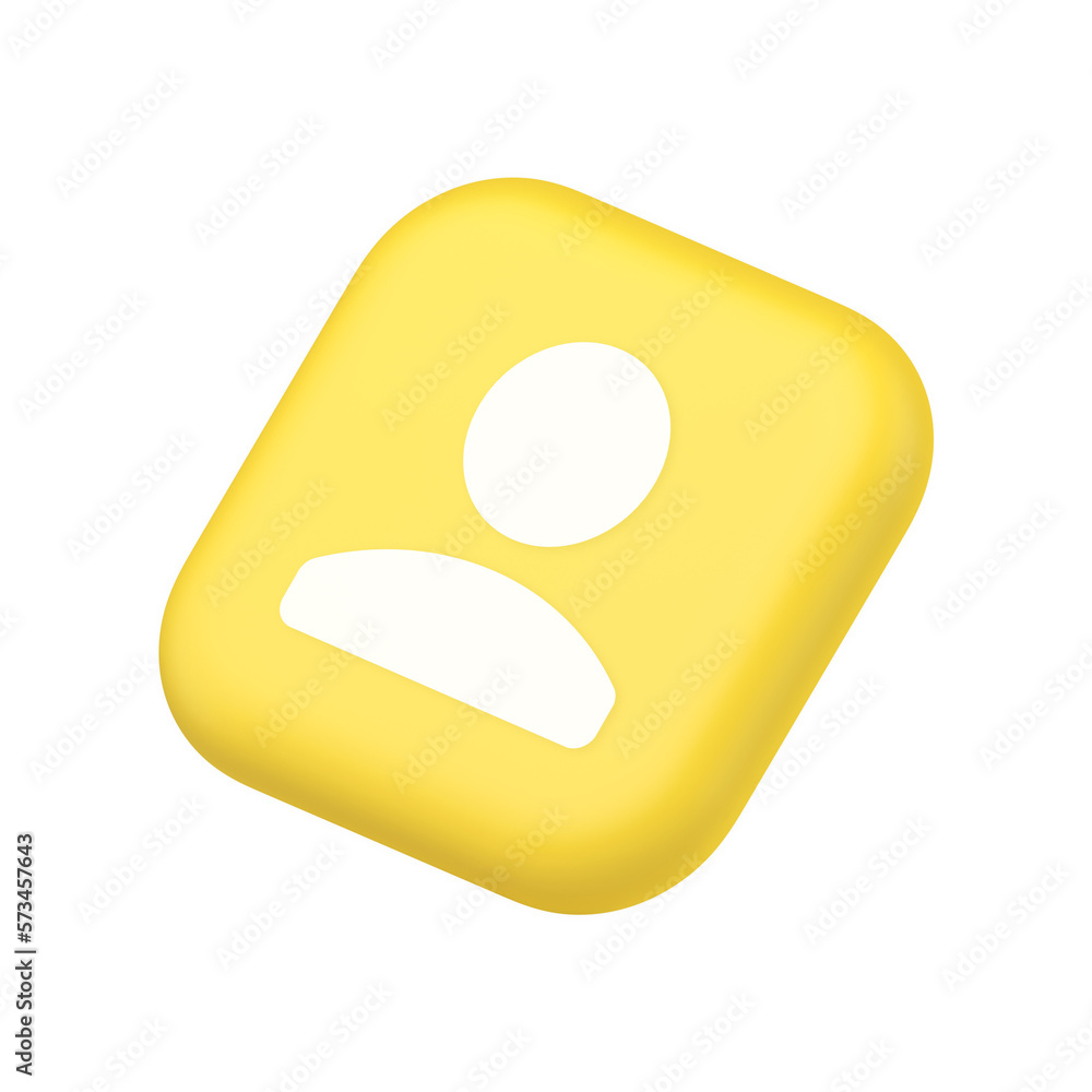 User person human contact button cyberspace account information web app symbol website icon 3d rendering