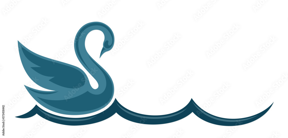The symbol of blue swan with wave.
The symbol of blue swan with wave.