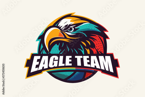 Sports team vector logo, eagle