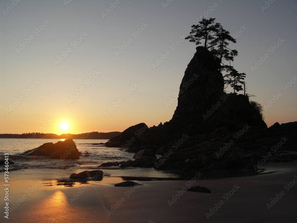 Vancouver Island Beach at sunset 