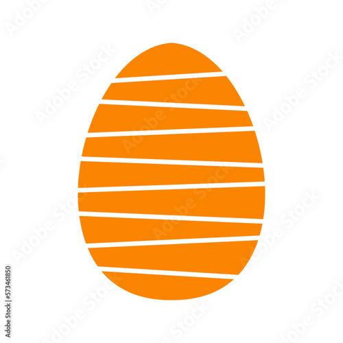 Orange easter egg with stripes. Vector illustration