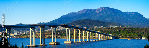 Tasman Bridge over Derwent River in Hobart, Tasmania, Australia