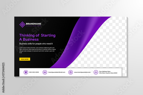 Purple and Black Geometric background, Suitable for web banner, business webinar, seminar, Online Courses, landing page, poster and many more. space for photo collage. thinking of starting a business