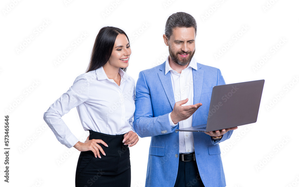 photo of positive freelance online business people hold computer. freelance online business photo of positive freelance online business people hold computer. freelance online business