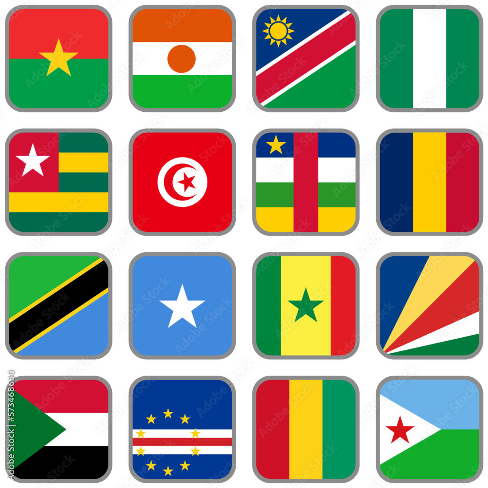 世界の国旗アイコンセット☆アフリカ☆ 世界の国旗アイコンセット☆アフリカ☆