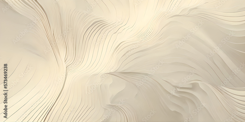 Obraz premium abstract beige color background and wave line, copy space for text, illustration, Generative, AI