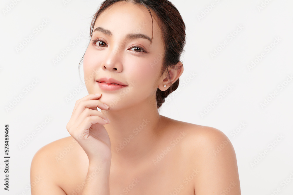 Beautiful young asian woman with clean fresh skin on white background, Face care, Facial treatment, Cosmetology, beauty and spa, Asian women portrait. Beautiful young asian woman with clean fresh skin on white background, Face care, Facial treatment, Cosmetology, beauty and spa, Asian women portrait.