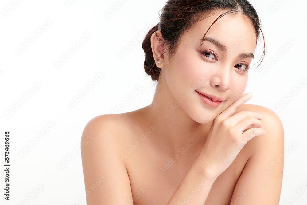 Beautiful young asian woman with clean fresh skin on white background, Face care, Facial treatment, Cosmetology, beauty and spa, Asian women portrait. Beautiful young asian woman with clean fresh skin on white background, Face care, Facial treatment, Cosmetology, beauty and spa, Asian women portrait.