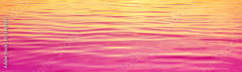 Seawater at sunset. Artistic orange-magenta gradient color. Horizontal banner